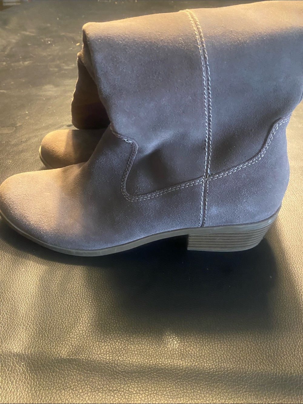 G.H. Bass & Co. Women's Suede Ankle Boots in Taupe Gray